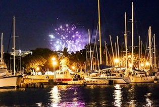 Friday Night Fireworks aboard Hawaii Glass Bottom Boat in Honolulu, Hawaii