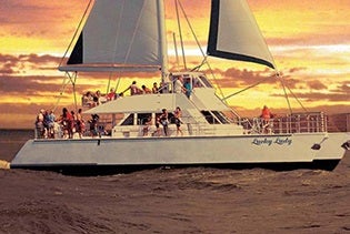 Kauai Sea Tours Na Pali Sightsee Sunset Dinner Cruise Aboard the Lucky Lady in Ele' ele, Kauai, Hawaii