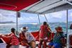 A group of people on the Hawaii Glass Bottom Boat Afternoon Cruise on Oahu in Honolulu, Hawaii.