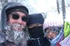 Ice freezes on guests' faces in Chugach State Park.