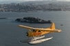 Seaplane flying over at Alcatraz