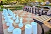 Outdoor giant chess game.