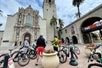 Bikers stopping at San Diego Historic Musuem
