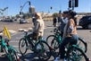 Group of bikers strolling around San Diego