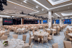 Banquet set-up in a huge event space.
