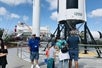 Gray LIne guide giving the orientation tour at Kennedy Space Center