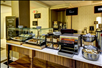 Breakfast area with freshly baked pastries.