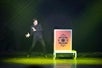 Magician Garry Carson's illusion pushing the trolley without touching it at Hughes Brothers Theatre, Branson, Missouri.