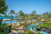Beachfront resort with lush gardens, tropical pools, tide pools, and waterslide.