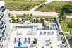 2 outdoor pools, cabanas, and sun loungers at Hilton Cabana Miami Beach, FL. 