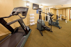Cardiovascular equipment, free weights and strength equipment in a fitness center.