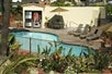 Outdoor heated pool at Hotel Iris - Mission Valley-San Diego Zoo-SeaWorld, San Diego, CA.
