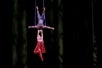 An aerial acrobatic duet at KA by Cirque Du Soleil.