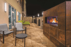 A patio with fireplace at La Quinta by Wyndham Cleveland TN.