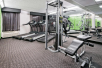 Treadmills and other gym equipment inside a fitness center.
