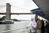 Cruising under a bridge