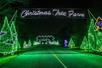 Lights tour entrance with green tree display