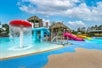 Children's pool with fountain, water slides and more. 