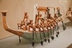 A small sculpture of an Egyptian boat with several men rowing on it on the Meet the Met: Metropolitan Museum of Art Tour in New York City, New York, USA.
