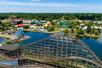 Aerial view of at Michigan's Adventure on a sunny day in Grand Rapids, Michigan.