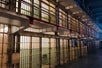 The cells with doors shut in Alcatraz on the Night on Alcatraz Island with Fisherman's Wharf & Sourdough Bread Tour in San Francisco California, USA.