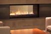 Electric fireplace in the lobby.