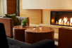 Lobby with fireplace at Pan Pacific Seattle.