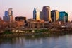 View of the city at sunset from the Sacramento River: Alive After Five Cruise.