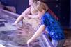 Little boy touches a sting ray