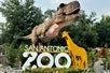 San Antonio Zoo's logo with huge Dinosaur statue in the entrance.