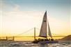 A beautiful San Francisco sunset on the Adventure Cat sailing cruise