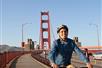 Biking across the Golden Gate Bridge on the Self-Guided Bike Tour in San Francisco
