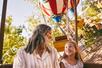 Mother and daughter riding the balloon ride at Silver Dollar City