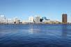 View of the city of Norfolk from the water on the Spirit of Norfolk Signature Lunch Cruise on a sunny day.