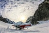A photo of the plane at the glacier landing in Talkeetna, Alaska.