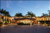 Beautiful landscaped hotel entrance.