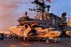 The USS Midway at dusk in San DIego, CA.