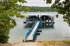 Boat Dock with Fishing Deck at The Village At Indian Point in Branson, Missouri.