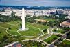 An aerial view of the Washington Monument.