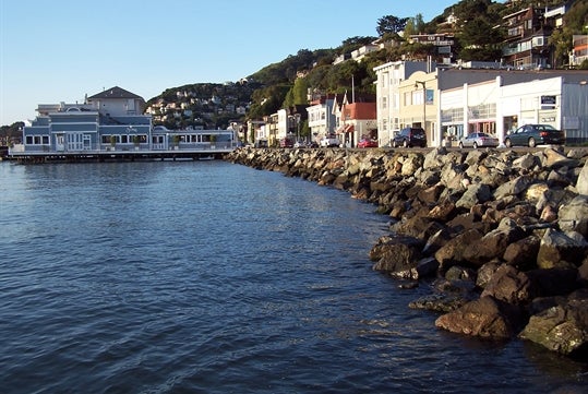 Sausalito's shoreline on the 3-in-1: Muir Woods, Sausalito & Half Day in Wine Country, San Francisco California, USA.