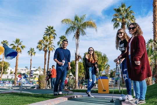 Enjoy the outdoors on Boomers Vista's miniature golf courses.