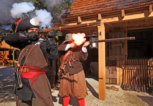 Engage in a musket drill