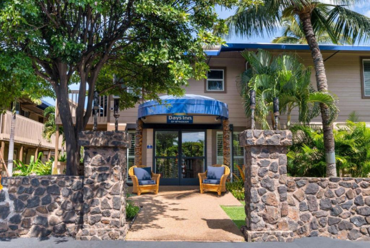 Entrance at Days Inn by Wyndham Maui Oceanfront, HI.