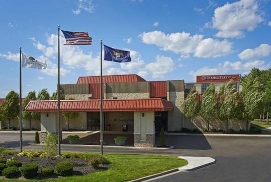 A warm welcome awaits you at this beautifully designed hotel entrance.