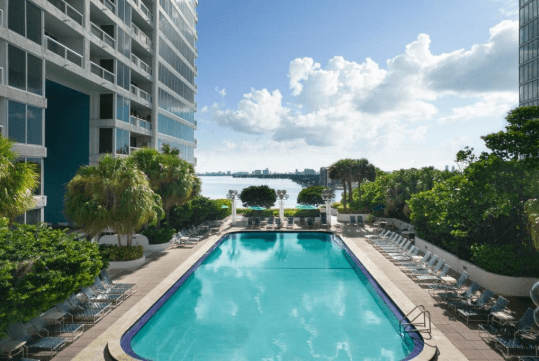 Outdoor pool at DoubleTree by Hilton Grand Hotel Biscayne Bay, FL. 
