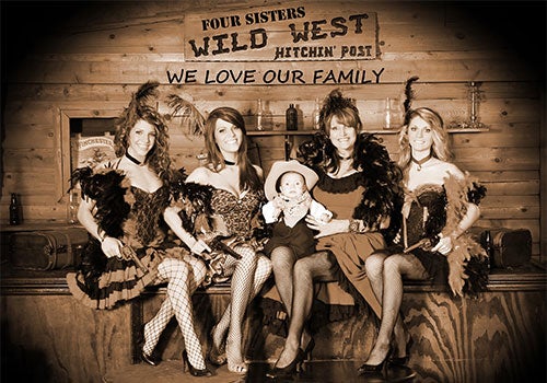 Meet our loving family owned business of three sisters, grand baby and mom.
Four Sisters Old Time Photo in Pigeon Forge, Tennessee