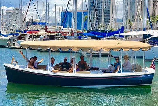 Starting the Ala Wai Harbor and Canal tour - Hawaii Electric Boat Tours in Honolulu, HI