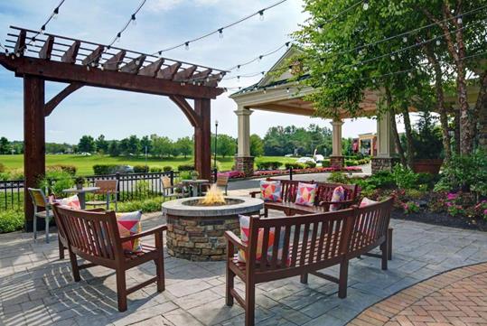 Outdoor seating with a fire pit