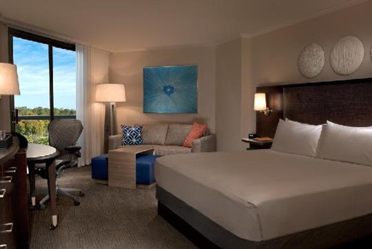 1 King Bed - Resort View at Hilton Orlando Buena Vista Palace Disney Springs Area, FL.