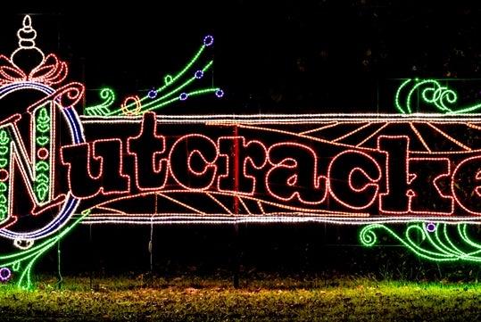 Nutcracker Christmas light display
